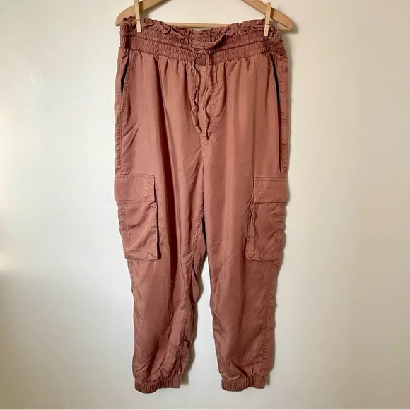 Abercrombie and Fitch Cargo Jogger Pull On Pants High Rise Brown Size XL - Picture 4 of 9